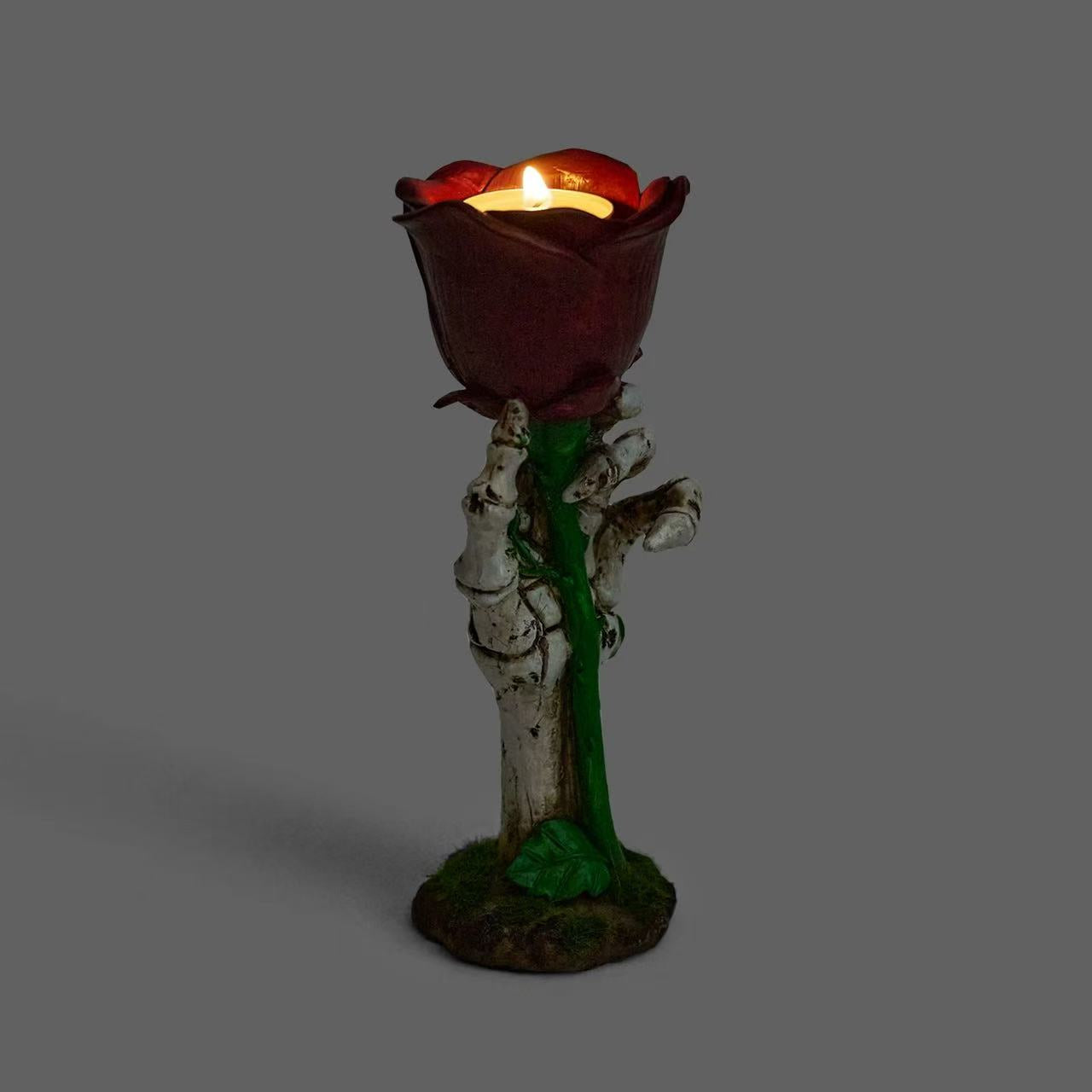 “I will love you forever, till death do us part ”– Skeleton Hand Rose Ambient Light