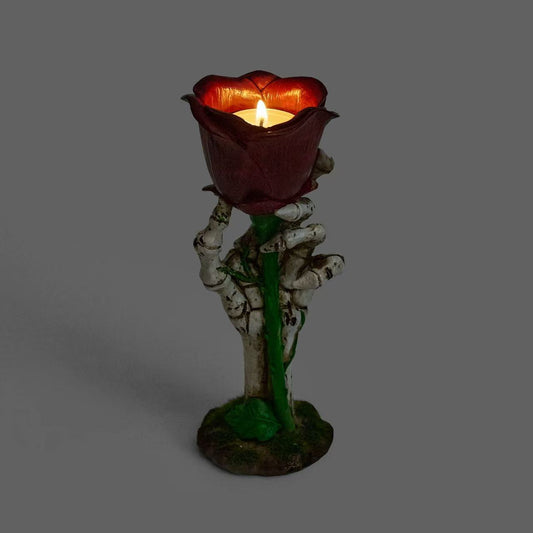 “I will love you forever, till death do us part ”– Skeleton Hand Rose Ambient Light